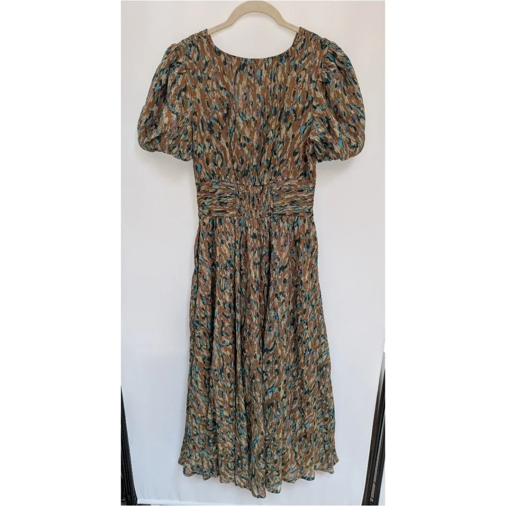 NWT By Anthropologie The Katerina Lurex Button Front Neutral Midi Dress Size 2 - Picture 15 of 16